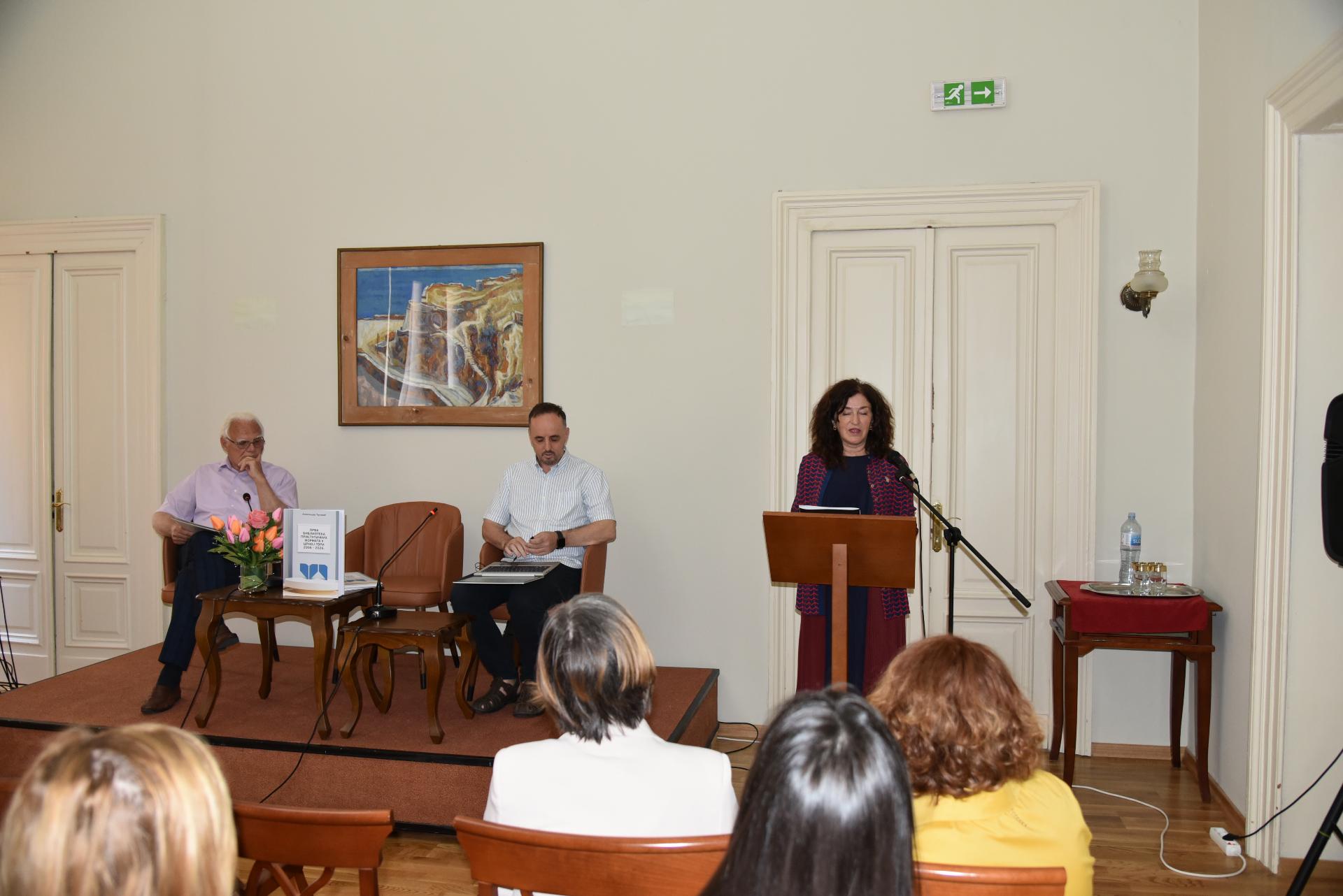 mr Dobrila Vlahović, generalna direktorica Direktorata za kulturnu baštinu Ministarstva kulture i medija, dr Zdravko Vukčević, predsjednik Savjeta naše Biblioteke i mr Božidar Denda, direktor naše Biblioteke.